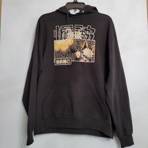 My Hero Academia Black Hoodie Sweatshirt Jerzees Pullover Anime Manga LARGE